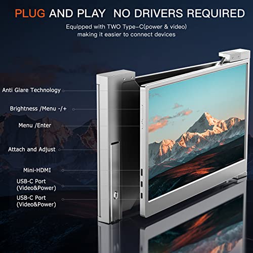 Limink S19 Triple Portable Monitor Screen Extender For 15-17" Laptop | 14 Inches Fhd 1080P Laptop Monitor Extender With Kickstand | Hdr | Powered By Usb-C, Mini Hdmi | Compatible With Mac, Windows #TOP5