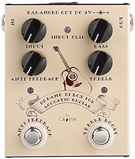 Caline Pedal Preamp DI Box for Acoustic Guitar Effects Pedal True Bypass with Aluminum Alloy Housing CP-40