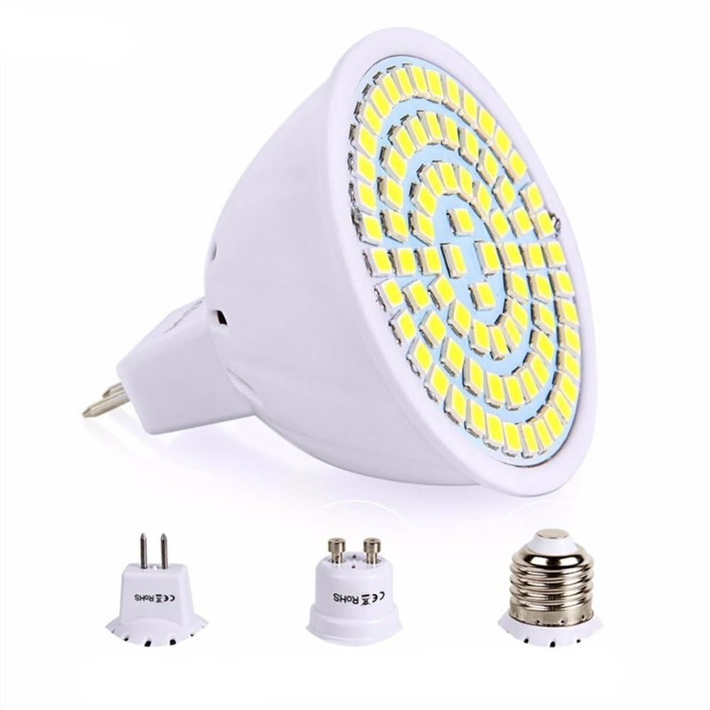 HHF Iluminación del hogar, Paquete de 20 bombillas LED for focos G10/MR16/E27 SMD2835 48leds 60leds 80leds(Cold White,E27 80 leds)