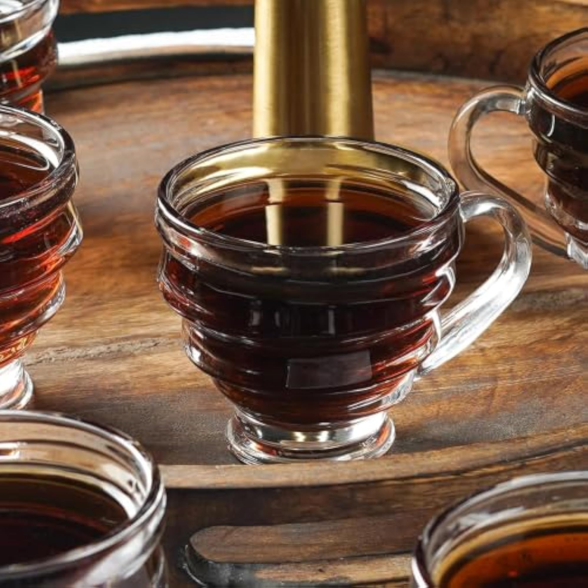 Glass Tea Cups Set of 6, Transparent for Hot & Cold Drinks