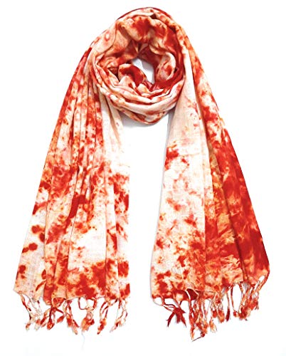 Image of Rayon Scarf for Men & Women | Lightweight Stole, Shawl & Wrap with Batik Design | All-Season Summer & Winter Wear | Soft & Breathable Fabric (28 x 72 inches)