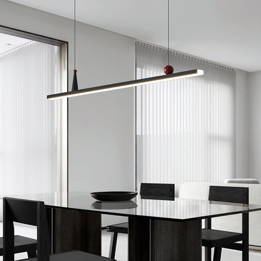 Candeliers Lámpara Colgante Lineal LED Techo Techo Mesa de Comedor Cartel de iluminación Colgante geométrico para Sala de Estar Dormitorio Restaurante café Bar