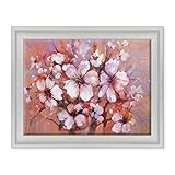 Tableau monté, prêt à être accroché, avec kit de suspension facile (y compris avec fixation en fer et vis) avec cadre en bois massif. Épaisseur du cadre : 2 cm