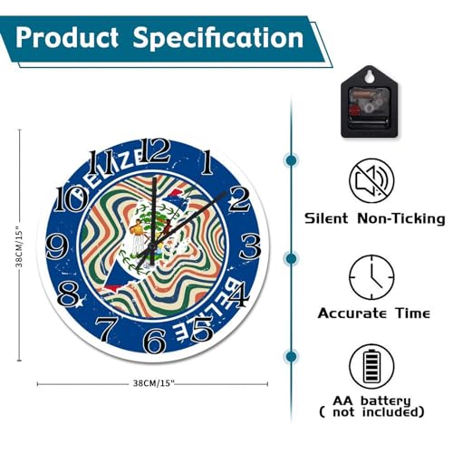 Horloge coloree du Belize pour deco murale de chambre - 7