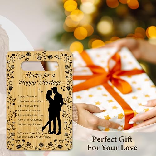 Tablero de corte personalizado de bambú para bodas, regalo para recién casados, decoración de cocina, ideal para queso, frutas, carnes y verduras - 10 miniatura 5