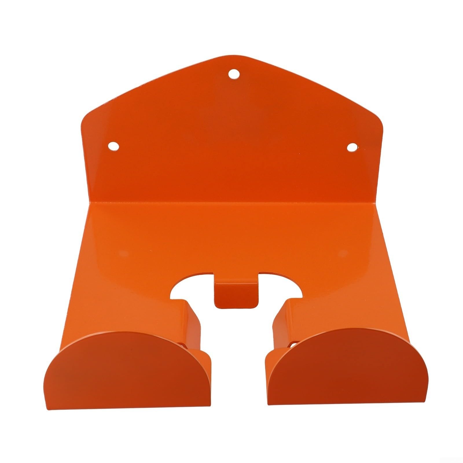 Soporte de pared resistente para cortacésped y cortasetos, resistente estante de acero para guardar herramientas de jardín en garaje o cobertizo, lacado en naranja, incluye 2 soportes y kit