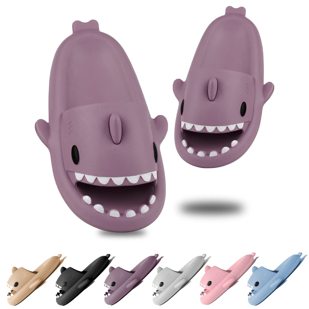 GeweoSlippers Women Sliders Men Cloud Slippers Sliders Super Comfy Shark Sliders Slippers Non-Slip Bathroom Shower Slippers Cushioned Thick Sole Slides Unisex 3-10UK(36-45EU)
