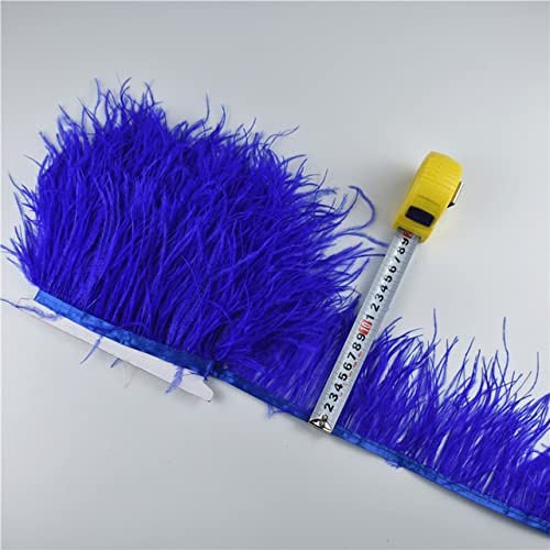 Falda de plumas de avestruz de 1M, 5M, 10 metros, adornos con flecos, cinta de plumas de avestruz de 10-15CM, plumas para manualidades, decoración de plumas de boda