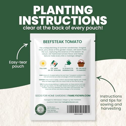 Beefsteak Tomato Seeds – Over 400 Premium Heirloom Seeds for Planting for The 2026 Season – Juicy, Flavor-Rich Garden Favorite – 1 Gram Pouch