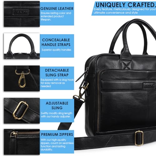 Bolso para Laptop de Cuero TRISKY miniatura 6
