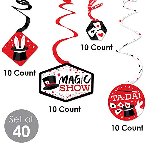 Big Dot of Happiness Ta-Da, Magic Show - Magical Birthday Party Hanging Decor - Party Decoration Swirls - Set of 40 by Big Dot of Happiness - Image 5