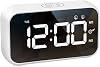 LATEC Digital Alarm Clock Bedside LED Display 40 Alarm Sounds, Adjustable Alarm Volume & Brightness, Snooze, Dual Alarms, USB Charger, 1224H, Week Display, Home Office Travel White