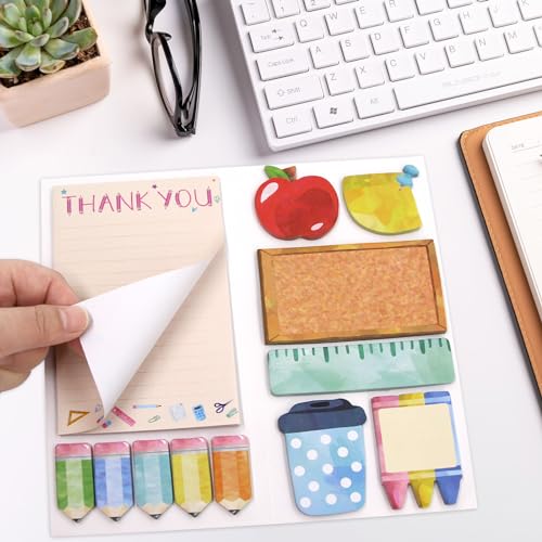 Teacher Sticky Notes Set Self-Stick Memo Pads Page Marker Thank You Teachers Appreciation End of Year Gifts