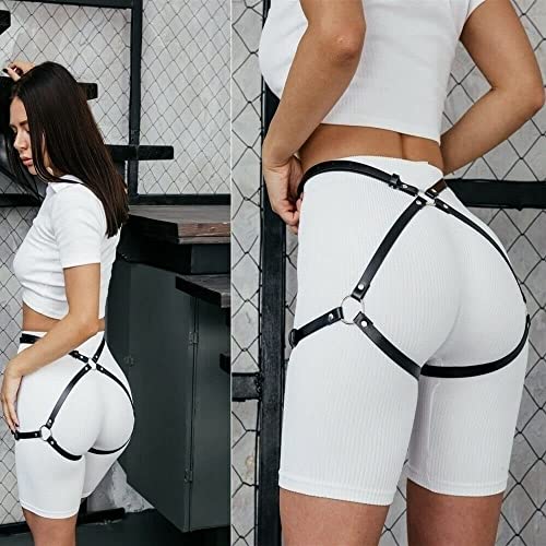Women Garter Belts Leather Lingerie Leg Harness Punk Body Harness Waist Leg Chains Party Wave Belly Belts #TOP3