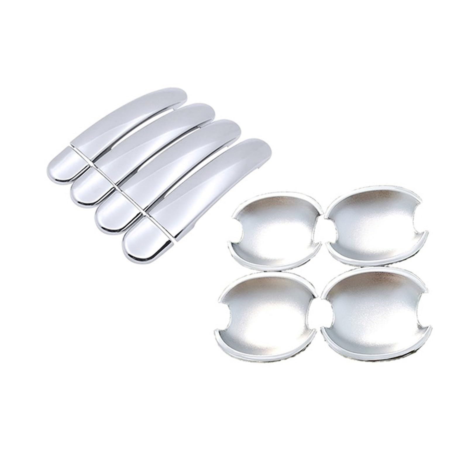 Drezzo Car Exterior Door Handle for VW for Jetta 6 A6 MK6 5C6 2011-2018 Chrome Car Door Handle Cover Trim Set Cap(HandleBowl NoKeyhole)