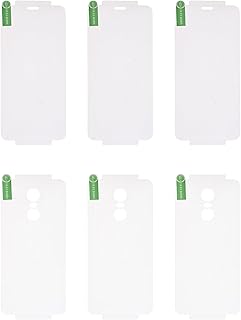 شاشة حماية كاملة ثلاثية الأبعاد أمامية وخلفية من الجيلاتين بطبقة مضادة للخدش وشفافية عالية لموبايل شاومي ريدمي نوت 5 مقاس 5.99 بوصة مقاس 0.2 ملم - لون شفاف، مجموعة من 3 قطع