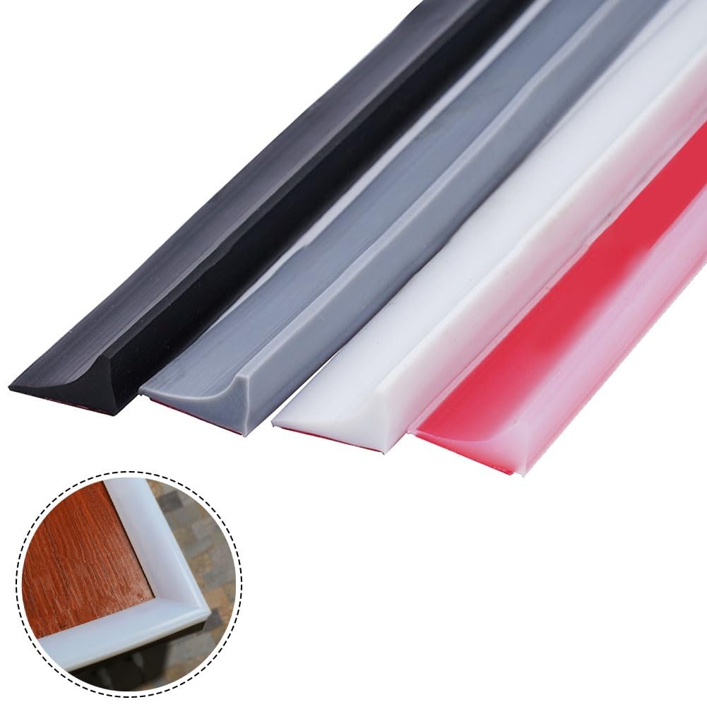 2 szt. Silikonowego paska barierowego dla wody w łazience | Zginana, solidna uszczelka szczelinowa do pralki do drzwi prysznicowych(White,50cm)