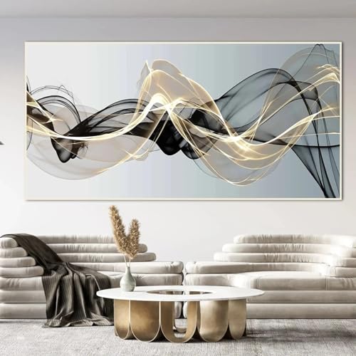Toile abstraite en maille pour valoriser un mur blanc vide