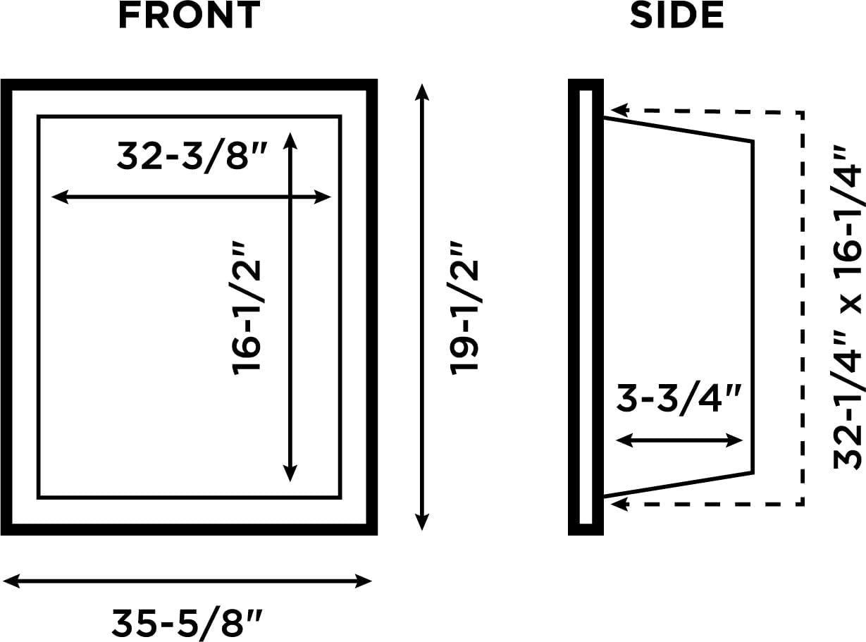 USA - Ready for Tile Niche Preformed Bathroom Recess It Shower Shampoo Shelf (16" X 32")
