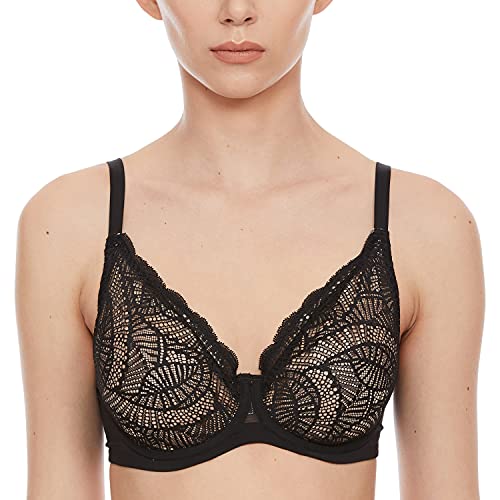 Marks & Spencer Womens Polyamide Non Padded Wired Full Cup Bra (40B) Black
