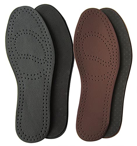 Plantillas de cuero delgadas marrón para calzado de hombre miniatura 5