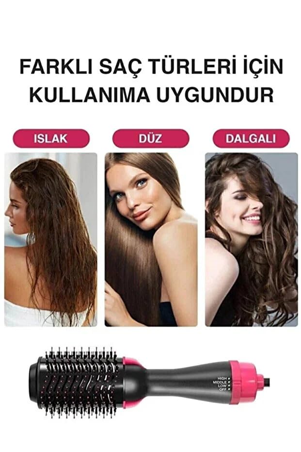 2 Li Set Pro Saç Şekillendirici Saç Düzleştirici Fön Tarağı Ve Yüz Cilt Temizleme Masaj Aleti