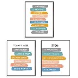 Positive Affirmations Poster for Kids - Classroom Decor - Kids Encouragement Wall Art - Motivational