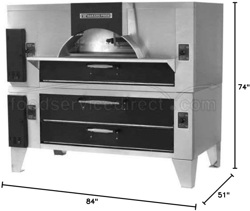 Bakers Pride IL Forno Classico Old World Gas Fired Brick Double Deck Oven with Y Single Deck Oven, 84 x 51 x 74 inch -- 1 each.