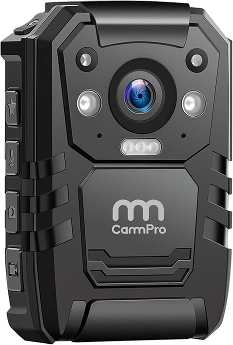 Caméra de corps portable 1440p CammPro I826 avec mémoire 64 Go et GPS intégré