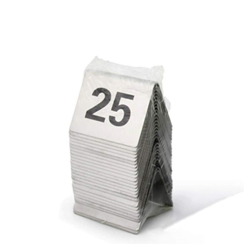 SaryEdge Table Numbers, 1-25/50/100 Stainless Steel Table Number Cards Restaurant Cafe Bar Seating Table Numbers Wedding Birthday Marriage Anniversary Events P,1 to 25