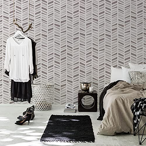 Décoration murale herringbone papier peint de salon chic