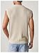 SHENHE Men's Button Front Collared Crochet Sweater Vest Sleeveless Fitted Pullover Sweater Beige Medium