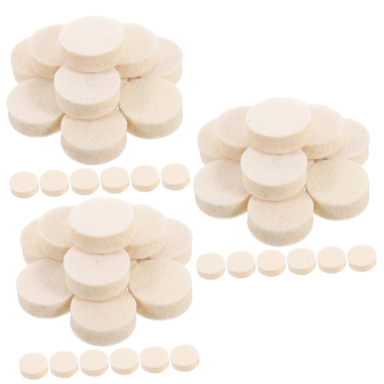 PRETYZOOM 3sets Rotary Tool Polishing Kit Wool Buffing Wheel Set Jewelry Watch Glass Polishing Pads 100pcs*3