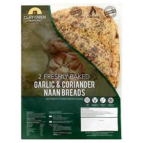 Clay Oven Bakery Garlic & Coriander Naan Breads 360g