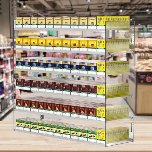 Présentoir mural pour magasin, supermarché, supérette, distributeur automatique de cigarettes, gain de place, meuble de rangement assemblé, présentoir à cigarettes avec poussoir automatique,