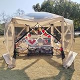 RXQNN 12'*12'ft Clear Bubble Tent for 6-8 People,6 Sided PVC Pop Up Transparent Igloo Tent with Portable Carry Bag for Outdoor Camping/Patios/Backyard/Lawns