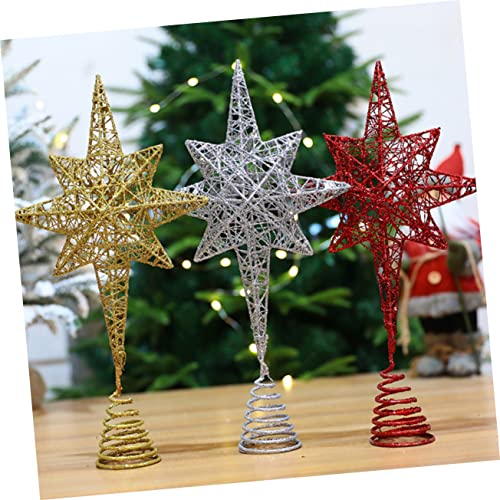 Adorno de Navidad estrella de ocho puntas dorada Abaodam decorativa para árbol 8