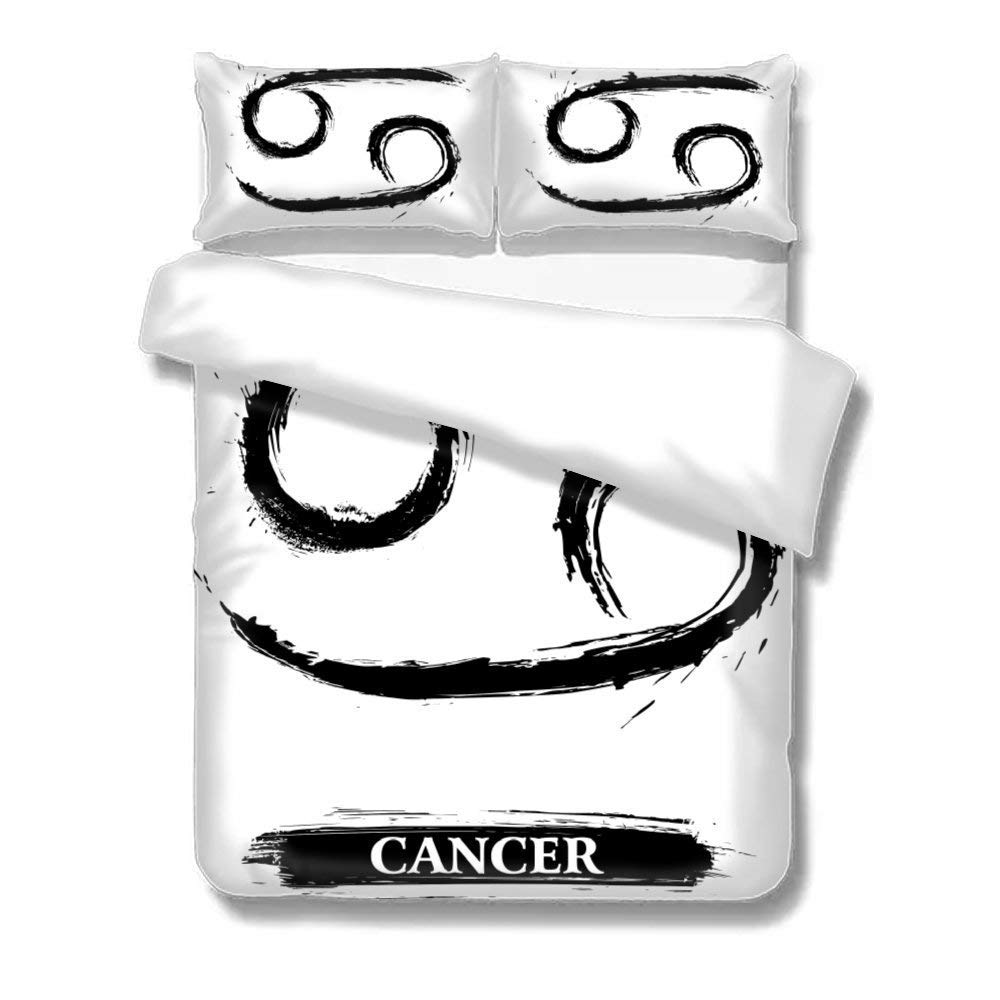 ronfnea Bedding Duvet Cover Set 12 Constellations-Cancer 1 Comforter Quilt Cover & 2 Pillow Shams Ultra Soft Microfiber Premium for Kid Boy Girl Women Men