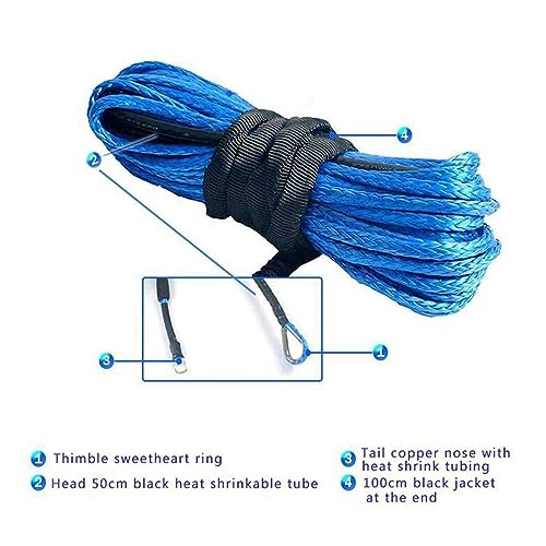 Cable de cabrestante sintético de 7700lbs que soluciona roturas en el remolque de coche y barco 7