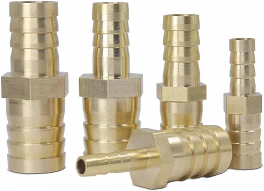 1pcs 4 6 8 10 12 14 16 19 25mm Hose Barb Hosetail Straight Reducing Reducer Equal Adapters Transfer Water Gas Oil Brass Pipe Fitting(OD 8mm to OD 4mm)
