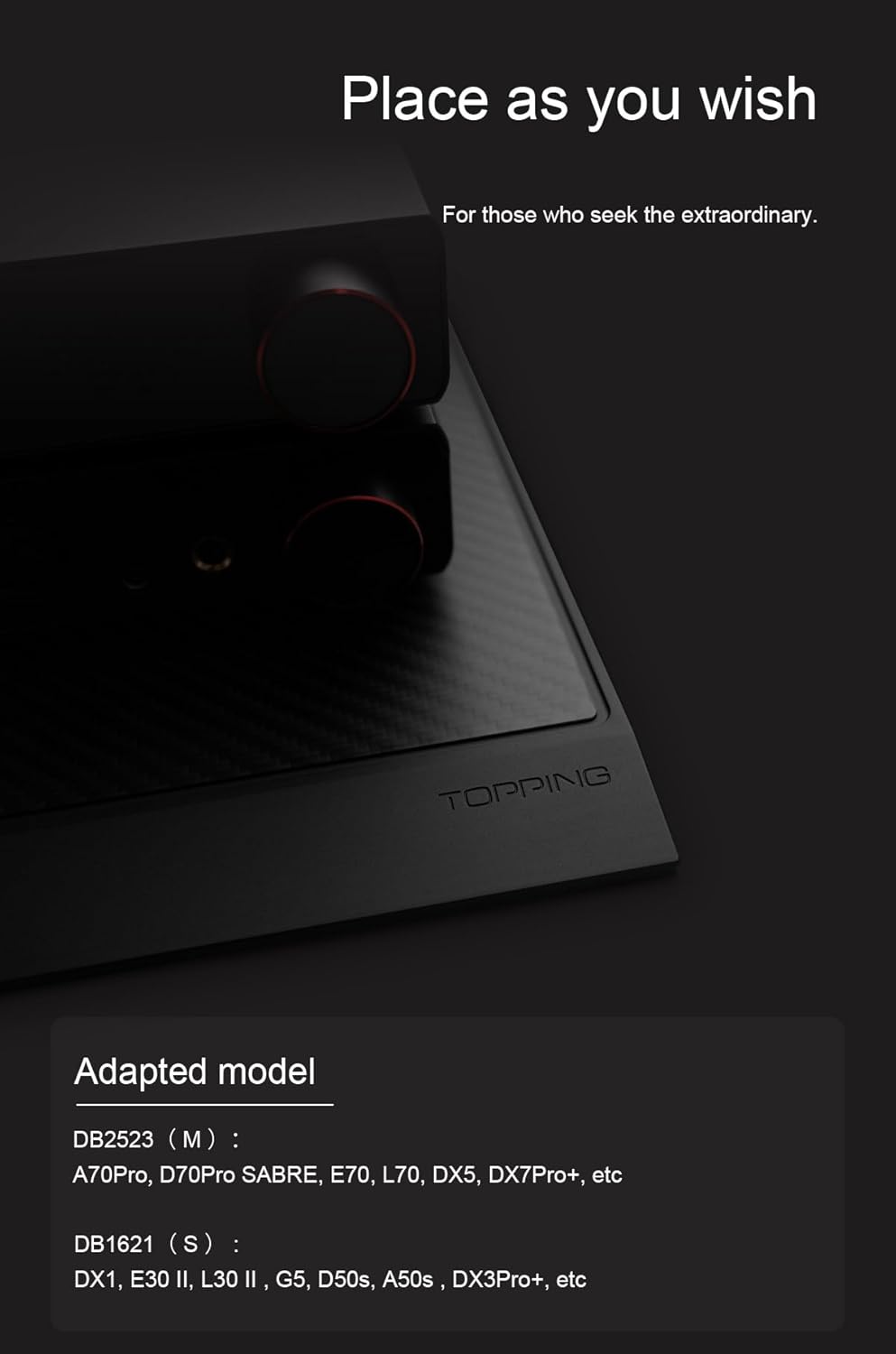 Topping DB Display Base Masterfully Crafted in Classic Matte Black (DB2523)