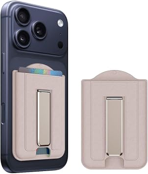 for MagSafe Wallet with Stand, Magnetic Phone Wallet [4-Card Holder][RFID Blocking], CellPhone Credit Card Holder for iPhone 17/16/15/14/13/12-Desert Gold