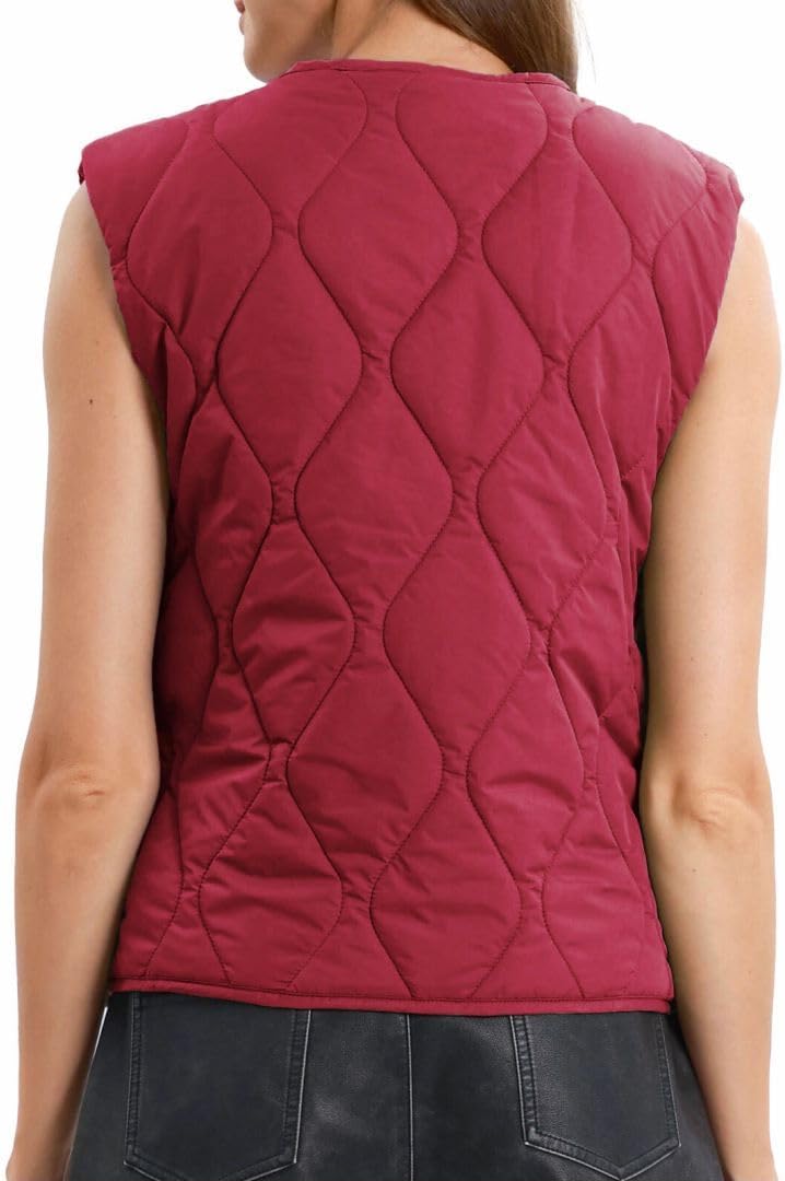Amazhiyu Women's Lightweight Quilted Puffer Vest Sleeveless Button Padded Gilet - Image 2