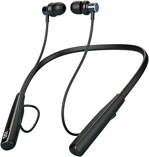 Auriculares Bluetooth deportivos 5.3 con banda para el cuello, 30 h reproducción, cancelación de ruido, imanes antipérdida, carga rápida USB-C, IPX4, micrófono integrado para correr y gimnasio