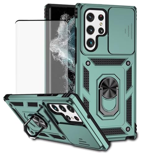 Coque Samsung S22 Ultra anti-choc avec protection caméra et anneau magnétique