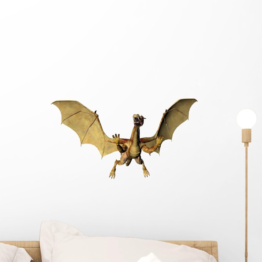 Golden Dragon Wall Decal Peel and Stick Graphic WM108921 (18 in W x 14 in H)