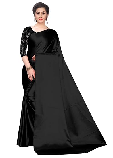 plain grey saree with black blouse