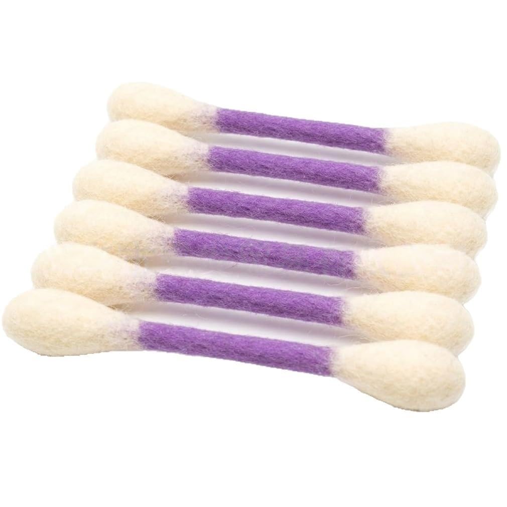Giant Cotton Swab Cat Toy - 6 Durable Felt Kicksticks for Kittens and Large Cats - Interactive Chewing Rope Sticks, Creative Soft Plush Kicksticks, Indoor Cat Exercise Toy (purple)