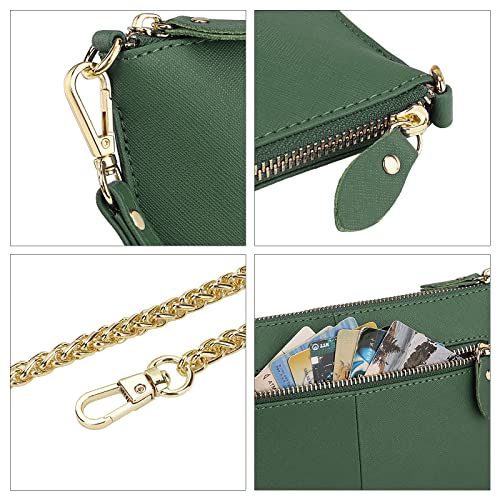 Image of Uromee Wristlet Wallet Clutch Purses for Women Genuine Leather Crossbody Bag Handbag with Detachable Shoulder Chain
