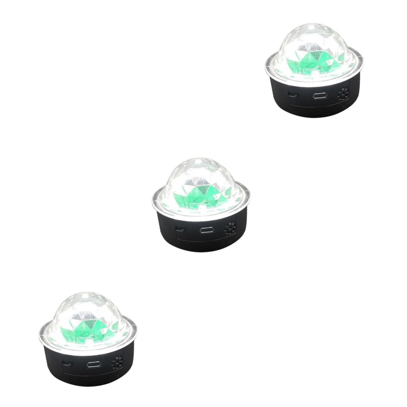 HOMSFOU 3pcs RGB Voice Control Stage Lamp USB Charging for Disco Ktv Compact Atmosphere Lamp for Parties Gatherings Colorful Led Effects